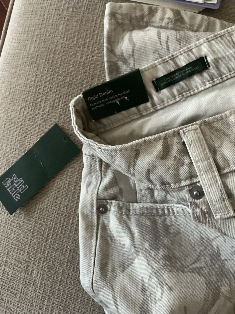 wild fable women’s Light Gray Patterned Chinos - Picture 3 of 4